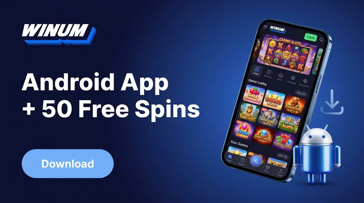 Winum Android app download with 50 free spins bonus